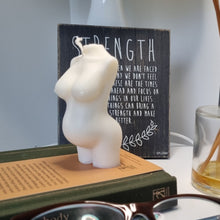 Load image into Gallery viewer, pregnant lady candle, pregnant woman candle, left view
