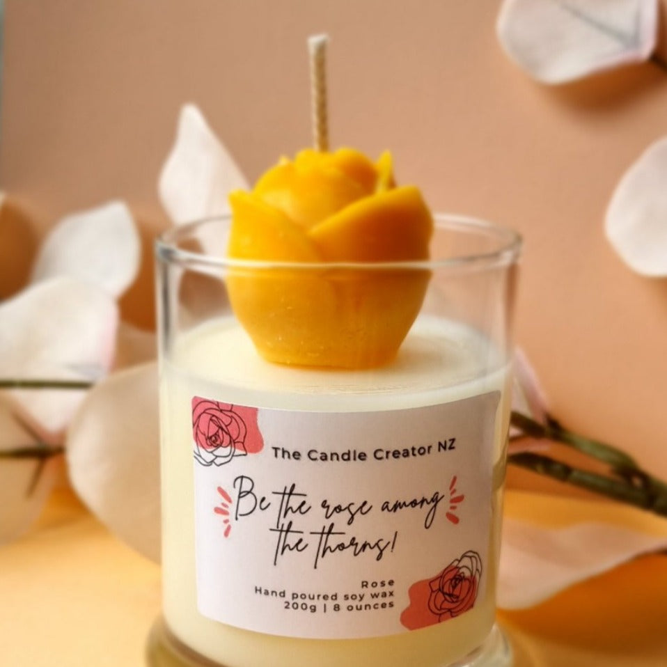 Rose Candle (clear glass)
